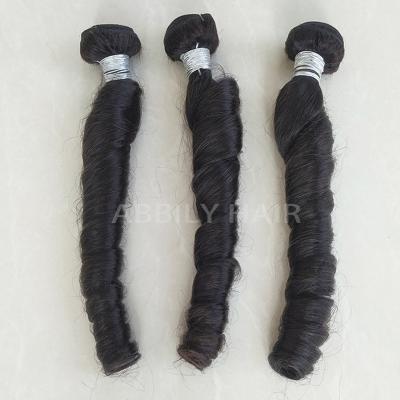 China Virgin Hair Bundles Funmi Double Curly Bouncy Romance Loose Wave 7-12A Cuticle Pulled Indian Hair Loose Wave Aligned Hair Bundles Extension for sale