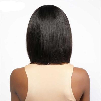 China Lace 13x4 Fontal Bob Wig With Fringe Bangs Hot Selling Straight Natural Color Front Lace Human Hair Wholesale Brazilian Raw Wigs for sale