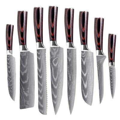 China Viable DTYT Damascus Kitchen Knife 8 Pieces Knives Set Chef Knives Kitchen Tools Kitchen Set for sale