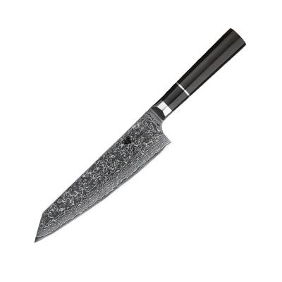 China Viable Forged Steel Ebony Wood Handle Kitchen Knife Damascus Chef Knife 8 Inch for sale