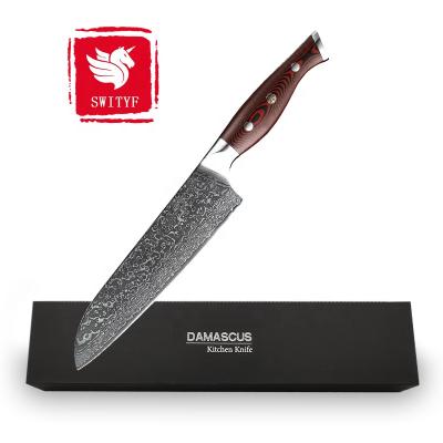 China DTYT Damascus Santoku Knife VG10 Viable Solid Steel Kitchen Knife 67 Layer Santoku Damascus Knife for sale