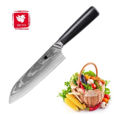 China Sustainable High End Professional Santoku Chef Knife Japanese Damascus Santoku Knife Kitchen Santoku Knives for sale