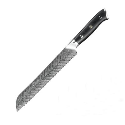 China Viable 8 VG10 Damascus Inch Serrated Japanese Steel Bread Knife for sale