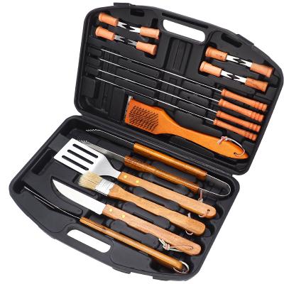 China YiHai 10Pcs Easily Cleaned Grill Tool Kit, Stainless Steel BBQ Tool Kit with Portable Tool Case Hardwood BBQ Utensils Kit for Outdoor BBQ for sale