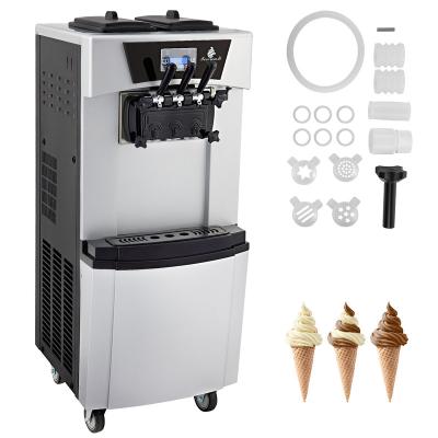 China Snack Factory 2+1 Soft Ice Cream Maker Machine 20-30L/H Flavors Soft Serve Ice Cream Maker Machine 2450W Frozen Yogurt Maker For Snack Bar Cafe for sale