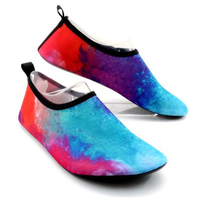 China 2021 Custom Unique Beach Aqua Water Slip-On Shoes Surfing Breathable Logo Soft Quick-Drying Polyester Anti-Slip Shoes For Unisex for sale