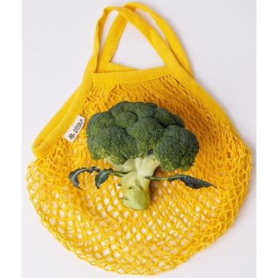 China Reusable cotton mesh grocery bag string net tote shopping bags with long handle for sale