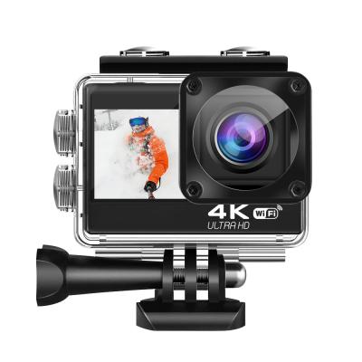 China About 24MP 4K 60fps Dual Screen Timed Selfie Action Camera waterproof 2020 wifi sports camera with EIS 4K function for sale