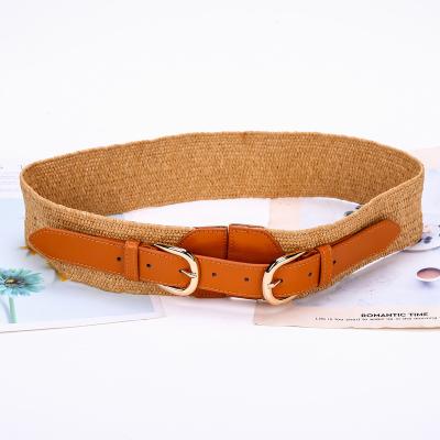 China High Quality Mixed Color Woven Belt Casual Quilting Elastic Belt Women's Belt for sale