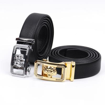 China Custom Cowhide Mens Black Brown Buckle Automatic Cow Hide Mens Genuine Leather Belt for sale