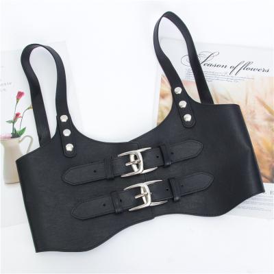 China Braces Adjustable Suspenders Latest Product Rivet Decor Jacket Straps Adjustable Elastic Ladies Black Sexy Suspenders for sale