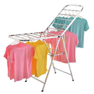 China Balcony Foldable Storage Drying Rack, Stainless Steel Metal Double Portable Comforter Hanging Dry Clothes Washing Drying Rack for sale