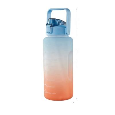 China 2023 KOREAN Large Capacity 2L Food Grade Plastic Drink Utensils, Cute Gradient Sports Water Bottle for sale