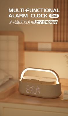 China Modern Digital Clock with Wireless Phone Charger, Stereo Speaker & Night Light for sale