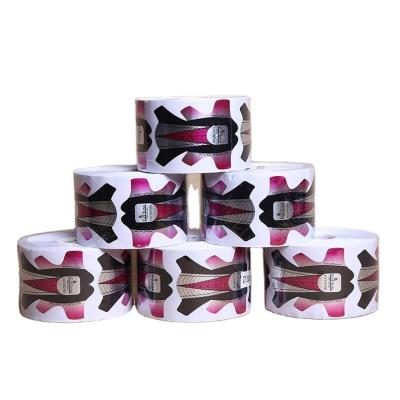 China Art Forms Qianya DIY Private Label Gel Nail Form Extension Nail 500 Pieces Per Roll Nail Art Form for sale