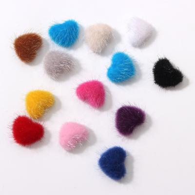 China Easy Apply Heart Pom Pom Magnetic Nail DIY 3D Heart Shape Nail Charms Puffy Ball Newest Magnetic Nail for sale