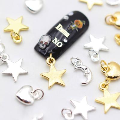 China Qianya Cute 12Grid/Box Nail Art Charms Valentine's Day Heart Love Moon Star Decoration With Dotting Tool Dangle Nail Charms for sale