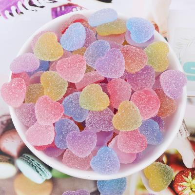 China 17mm Cute Candy Resin Fake Nail Charms Flatback Heart Shape Simulation Food DIY Scrapbooking Embellishment Decoration Craft For Nail for sale