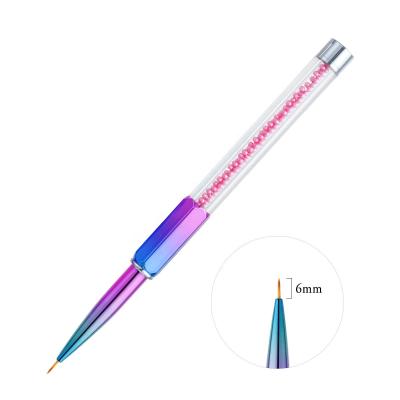 China Qianya New Arrival Purple Metal Handle Professional Oval Gel Brush Top Ball Nail Art Coating Brush For Nail UV Gel Nail Coating Pen for sale