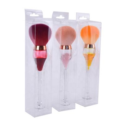 China Professional Nail Art Qianya 2021 New Arrivals Red Wine Bottle Cup Make Up Sweep Hot Sale Nail Dust Liquid Brush for sale