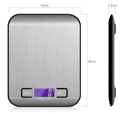 China Weight Measuring Hot-selling Household 5kg 11lb Digital Kitchen Scale Stainless Steel Food Scale for sale