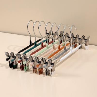 China Flexible Newest Home Children Adult Metal Pvc Coating Pants Hanger Rack Multifunction Pants Hanger for sale