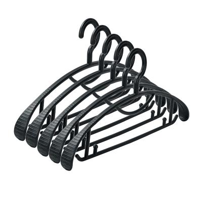 China Black Coat Hanger Eco-Friendly Wholesale Colorful Adults Non-slip Plastic Hanger for sale