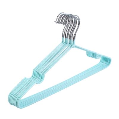 China Eco-friendly Simple Wet And Dry Balcony Hanger Non-slip Rack PVC Coated Metal Hangers For Clothes for sale