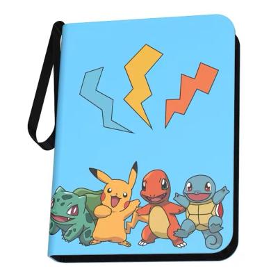 China Leather Trading Card Holder Pokemon Game Card PU Collector Album Pockets Custom Zipper Closure Folders with Pocket and Card Holders for sale