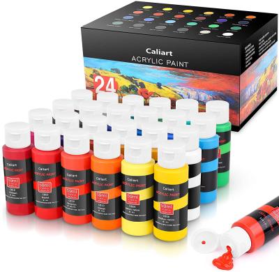 China Amazon Hot Selling 24Colors Acrylic Paint Set (59ml, 2oz) High Quality With Customizable Packaging 59ml for sale