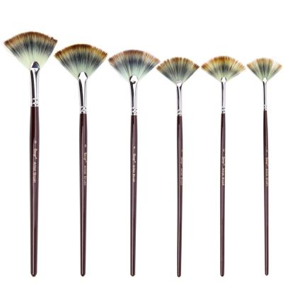 China 6Pcs Nylon Helix Shaped Hair Gouache Watercolor Paint Brush Set With OEM Printing for sale