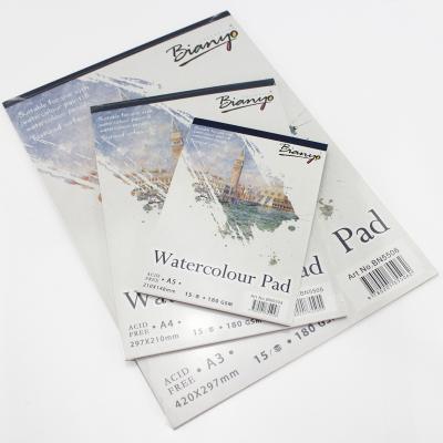 China A4 A5 Size 15Sheets 180Gsm Watercolor Paper Pad With OEM Cover. A4 A5 for sale