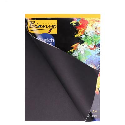 China A3/A4/A5 Black Painting Paper 140g 25Sheets Black Sketch Pad Book for DIY Painting for sale