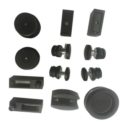 China Black sliding door hardware for 30*10 mm square  pipe glass shower system for sale