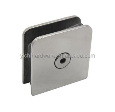 China Stamping rounded square 0 degree double holes glass clamps for sale