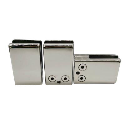 China Stainless steel square shape mirror glass clamp holder stair handrail fittings for sale