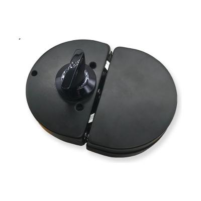 China Stainless steel 304 matte black semi-circular framed glass door lock for sale