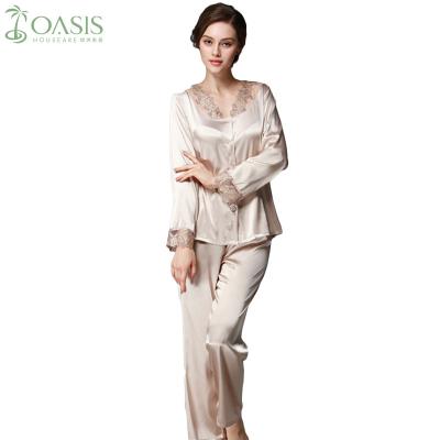 China 2021 QUICK DRY popular youth women's sleepwear silk comfortable silk pajamas set women for sale