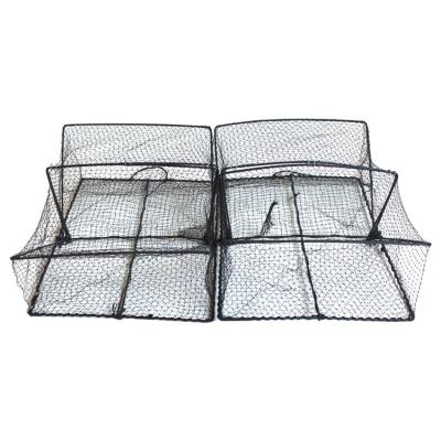 China Wholesale Nylon Portable Folded Crab Lobster Shrimp Square Cage Trap Folded Pot for sale