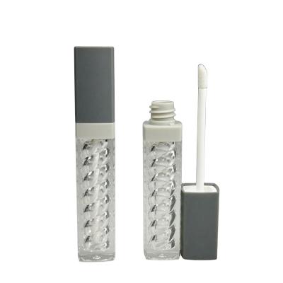 China New Design 6.5ml Square Lip Gloss Tubes Cosmetic Packaging Packaging With Wave Pattern Bottle for sale