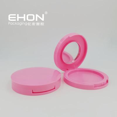 China Recycled Materials Makeup Pink Case Empty Compact Powder Container With Mirror Blush Container for sale