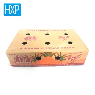 China Recycled materials carton box for pineapple /packing carton for fresh pineapple kraft paper box for sale