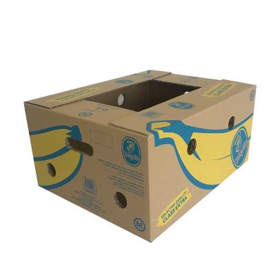 China Recycled Materials Customized Corrugated Cardboard Banana Flexo Boxes For Fruits And Vegetables for sale