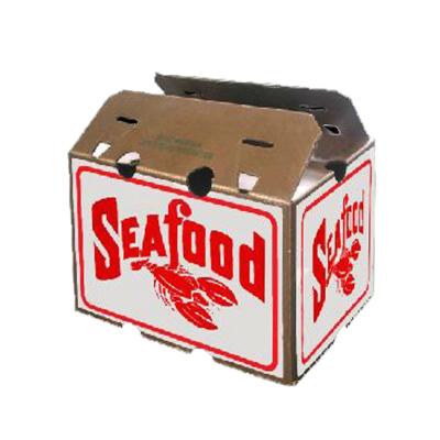 China Recycled Materials Promotion Shrimp Packaging Box Custom Wax Coated Seafood Boxes for sale