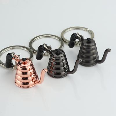 China Mini Coffee Shop Accessories Wholesale Coffee Key Chain 3D Metal Key Chain for sale