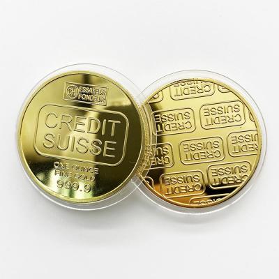 China Custom Imitation Europe Gold Plated 40mm Metal Credit Switzerland Coin for sale