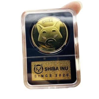 China Europe litecoin shiba inu coin with gold label limited edition display frame square box for sale