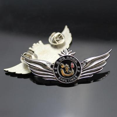 China China Custom Air Force Airline Pilot Wings Pin Badge Metal To Air Badge for sale