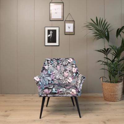 China Simple armchairs sillas chaise stoelen legs modern armchairs metal living room fabric single seater dining chairs single sofa chairs for sale