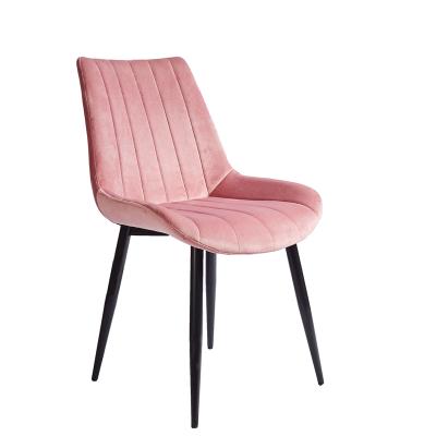 China Modern Wedding Chairs Hotel Event Metal Leisure Chair Pink Fabric Velvet Dining Chair In Living Room Chair Modern Wedding for sale